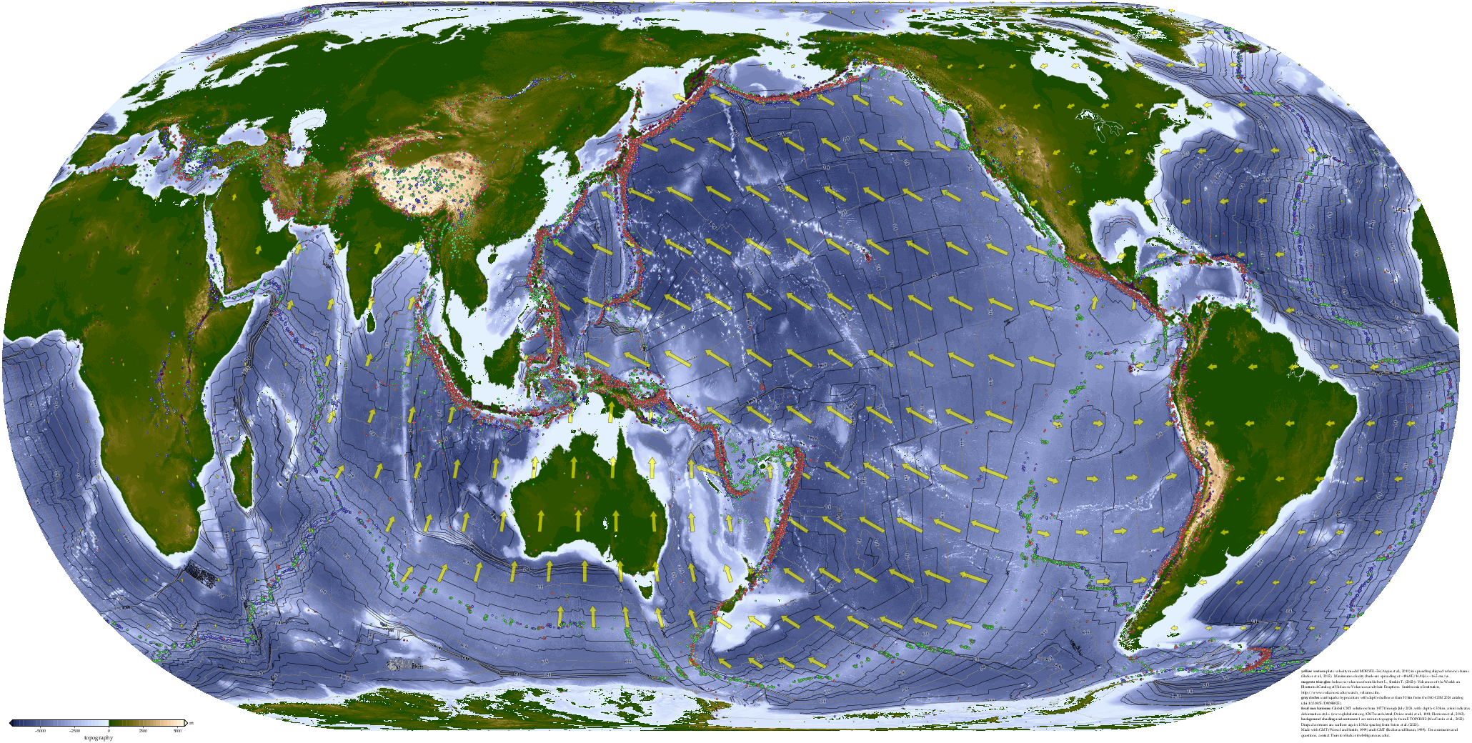 Pacific centered map